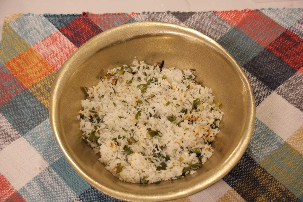 Fresh Herb Pulao with Meatballs